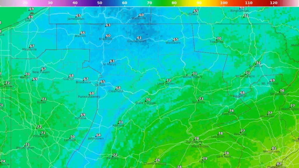 Cooler Air Brings Relief to Pennsylvania, But Midweek Warmth and Thursday Storms Are Ahead